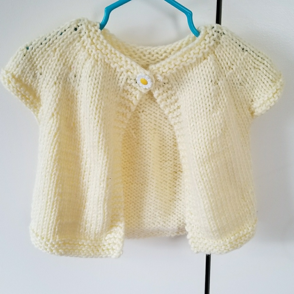 Handknit short sleeve sweater